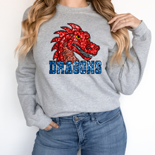 Load image into Gallery viewer, Red Dragons Sequin Mascot