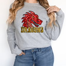Load image into Gallery viewer, Red Dragons Sequin Mascot