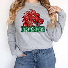 Load image into Gallery viewer, Red Dragons Sequin Mascot