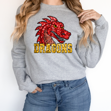 Load image into Gallery viewer, Red Dragons Sequin Mascot