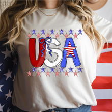Load image into Gallery viewer, USA Star Border Bow/No Bow