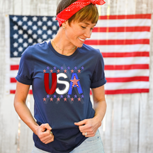 Load image into Gallery viewer, USA Star Border Bow/No Bow