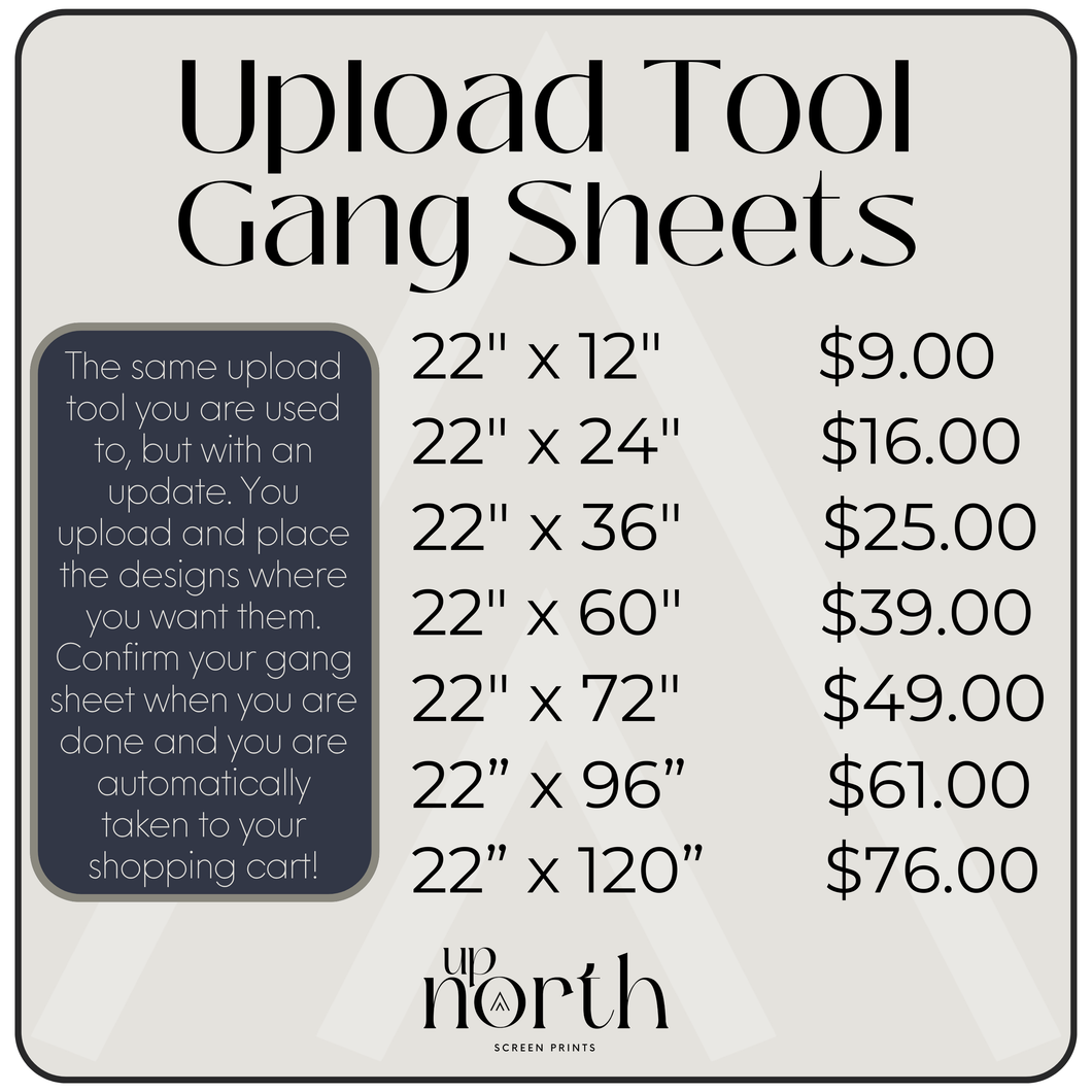 Upload Tool Custom DTF Gang Sheets