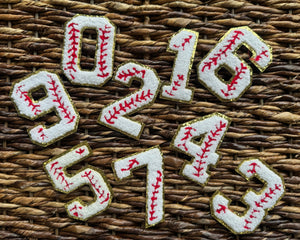 WHITE Varsity Baseball Number Chenille Patch