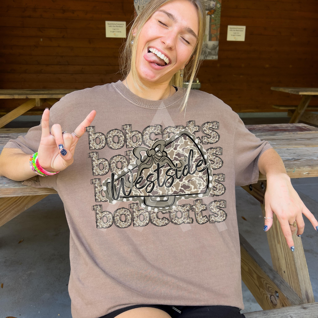 Camo Stacked Mascot Megaphone