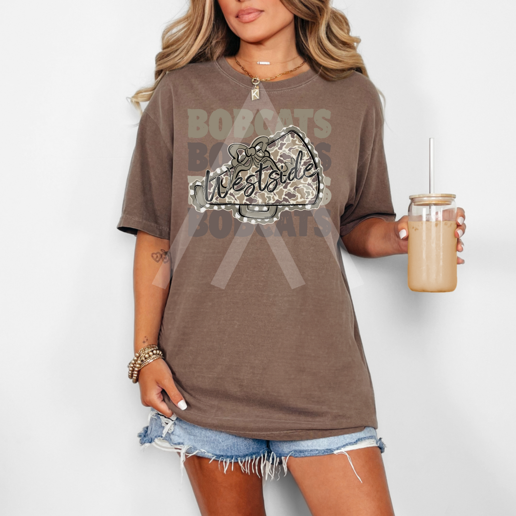 Solid Block Camo Megaphone Mascot