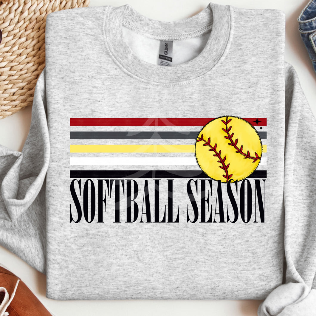 Retro Stripes Softball Season