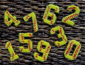 YELLOW Varsity Softball Number Chenille Patch