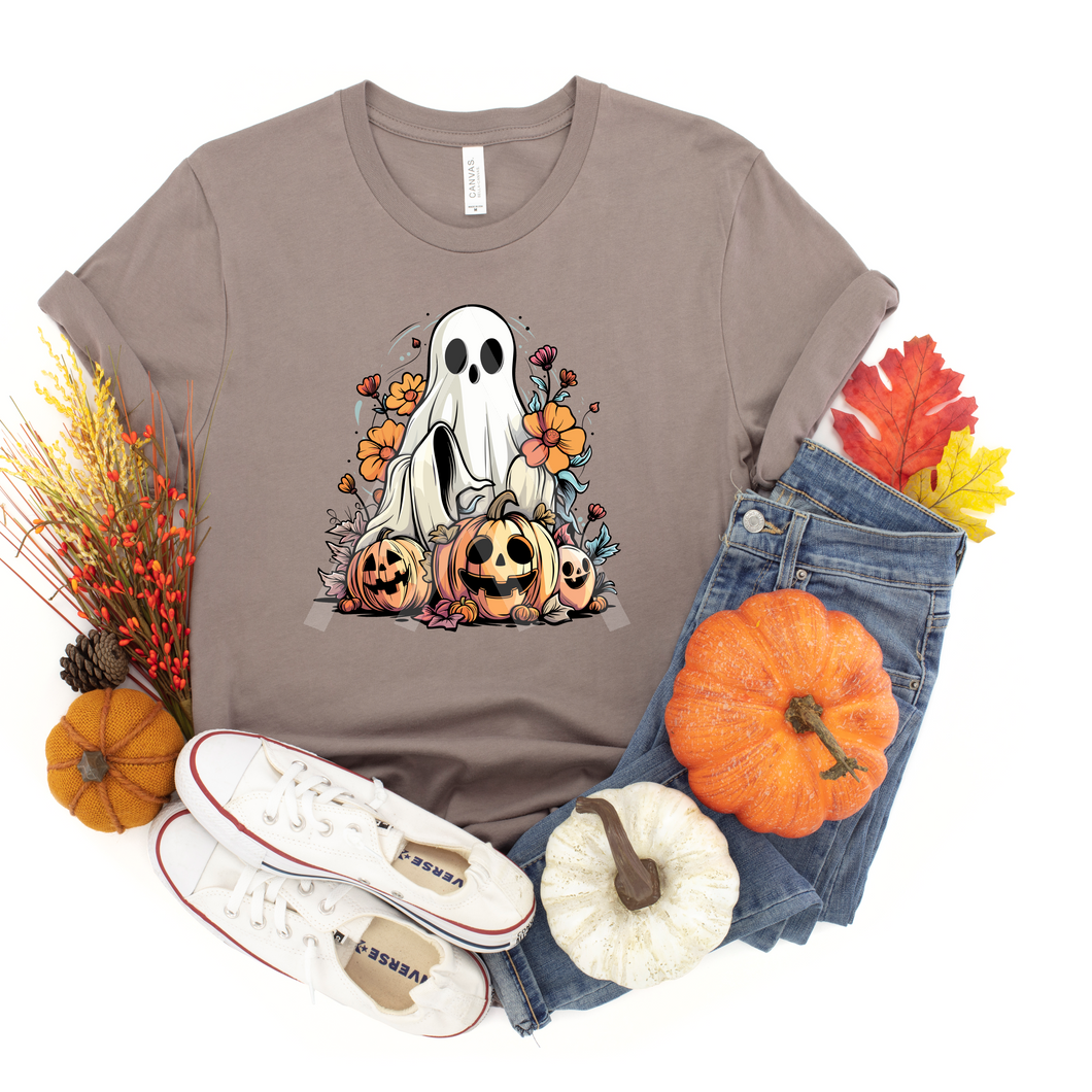 Fall Ghost With Pumpkins