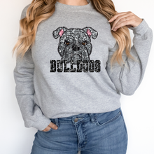 Load image into Gallery viewer, GRAY BULLDOGS SEQUIN MASCOT  (DTF/SUBLIMATION TRANSFER)
