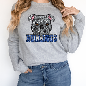 GRAY BULLDOGS SEQUIN MASCOT  (DTF/SUBLIMATION TRANSFER)