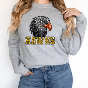 HAWKS SEQUIN MASCOT (DTF/SUBLIMATION TRANSFER)