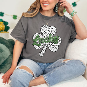LUCKY SHAMROCK WITH FAUX GLITTER