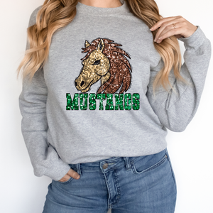 MUSTANGS SEQUIN MASCOT  (DTF/SUBLIMATION TRANSFER)