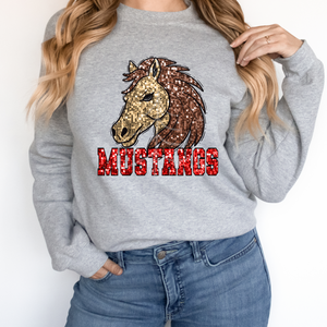 MUSTANGS SEQUIN MASCOT  (DTF/SUBLIMATION TRANSFER)