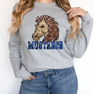 MUSTANGS SEQUIN MASCOT  (DTF/SUBLIMATION TRANSFER)