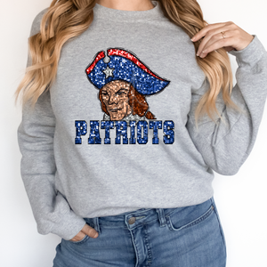 PATRIOTS SEQUIN MASCOT (DTF/SUBLIMATION TRANSFER)