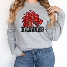 Load image into Gallery viewer, RED DRAGONS SEQUIN MASCOT  (DTF/SUBLIMATION TRANSFER)
