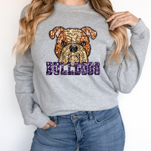 Load image into Gallery viewer, TAN BULLDOGS SEQUIN MASCOT  (DTF/SUBLIMATION TRANSFER)
