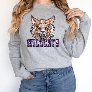 WILDCATS SEQUIN MASCOT (DTF/SUBLIMATION TRANSFER)
