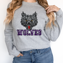 Load image into Gallery viewer, WOLVES SEQUIN MASCOT (DTF/SUBLIMATION TRANSFER)
