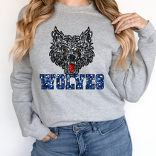 Load image into Gallery viewer, WOLVES SEQUIN MASCOT (DTF/SUBLIMATION TRANSFER)

