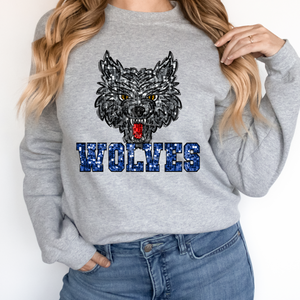 WOLVES SEQUIN MASCOT (DTF/SUBLIMATION TRANSFER)