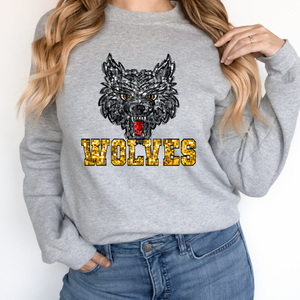 WOLVES SEQUIN MASCOT (DTF/SUBLIMATION TRANSFER)