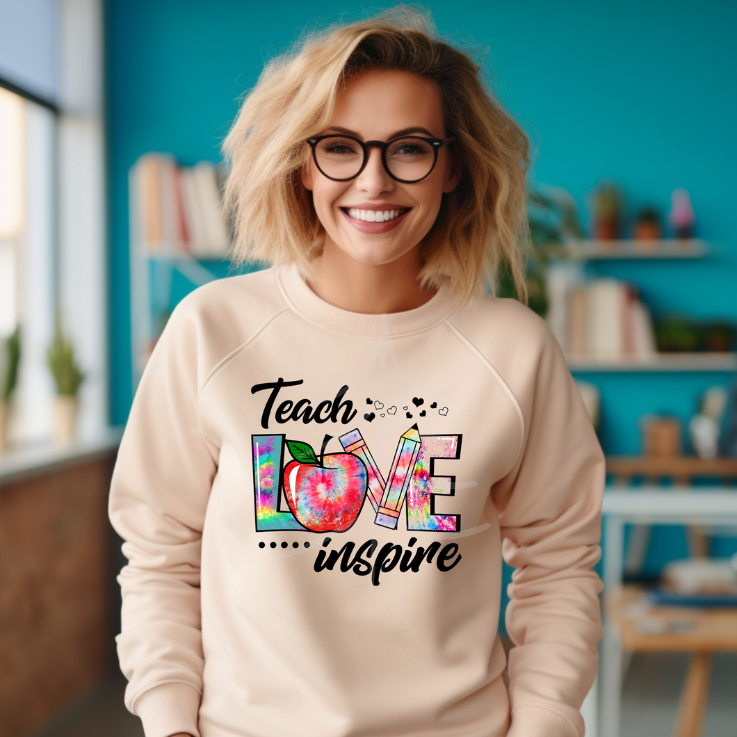 APPLE TEACH LOVE INSPIRE (DTF/SUBLIMATION TRANSFER)