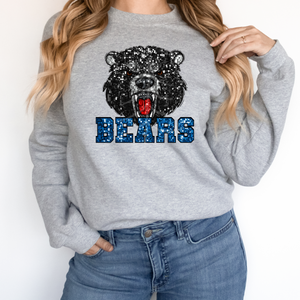 BLACK BEARS SEQUIN MASCOT  (DTF/SUBLIMATION TRANSFER)