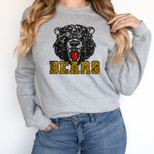 Load image into Gallery viewer, BLACK BEARS SEQUIN MASCOT  (DTF/SUBLIMATION TRANSFER)
