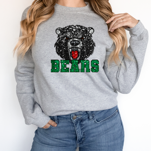 BLACK BEARS SEQUIN MASCOT  (DTF/SUBLIMATION TRANSFER)