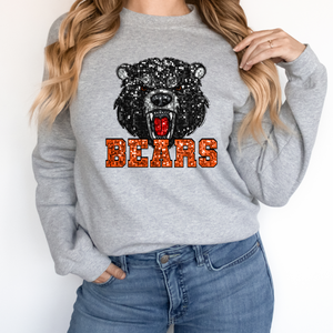 BLACK BEARS SEQUIN MASCOT  (DTF/SUBLIMATION TRANSFER)