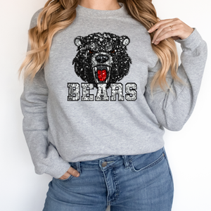 BLACK BEARS SEQUIN MASCOT  (DTF/SUBLIMATION TRANSFER)