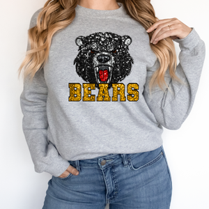 BLACK BEARS SEQUIN MASCOT  (DTF/SUBLIMATION TRANSFER)