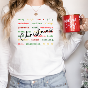Colorful Christmas Words (DTF/SUBLIMATION TRANSFER)