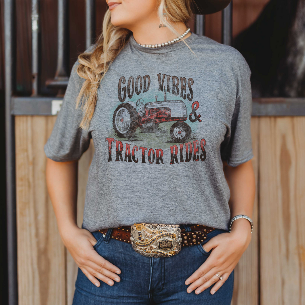 GOOD VIBES & TRACTOR RIDES (DTF/SUBLIMATION TRANSFER)