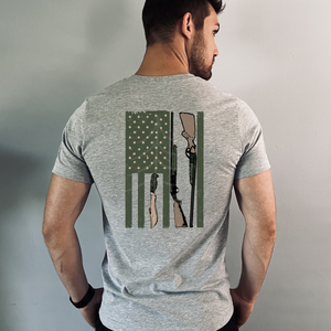 HUNTING AMERICAN FLAG (DTF/SUBLIMATION TRANSFER)