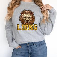 Load image into Gallery viewer, LIONS SEQUIN MASCOT  (DTF/SUBLIMATION TRANSFER)
