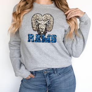 Rams Sequin Mascot (DTF/SUBLIMATION TRANSFER)
