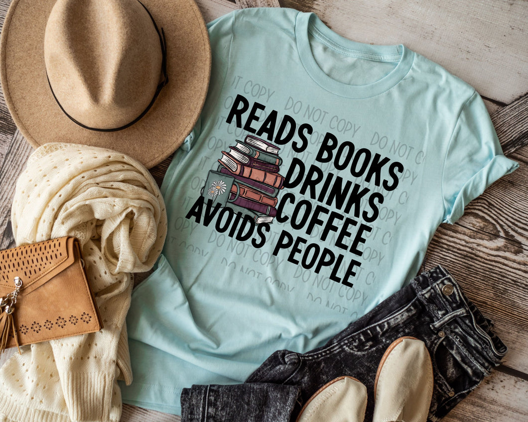 READ COFFEE AND AVOIDS PEOPLE