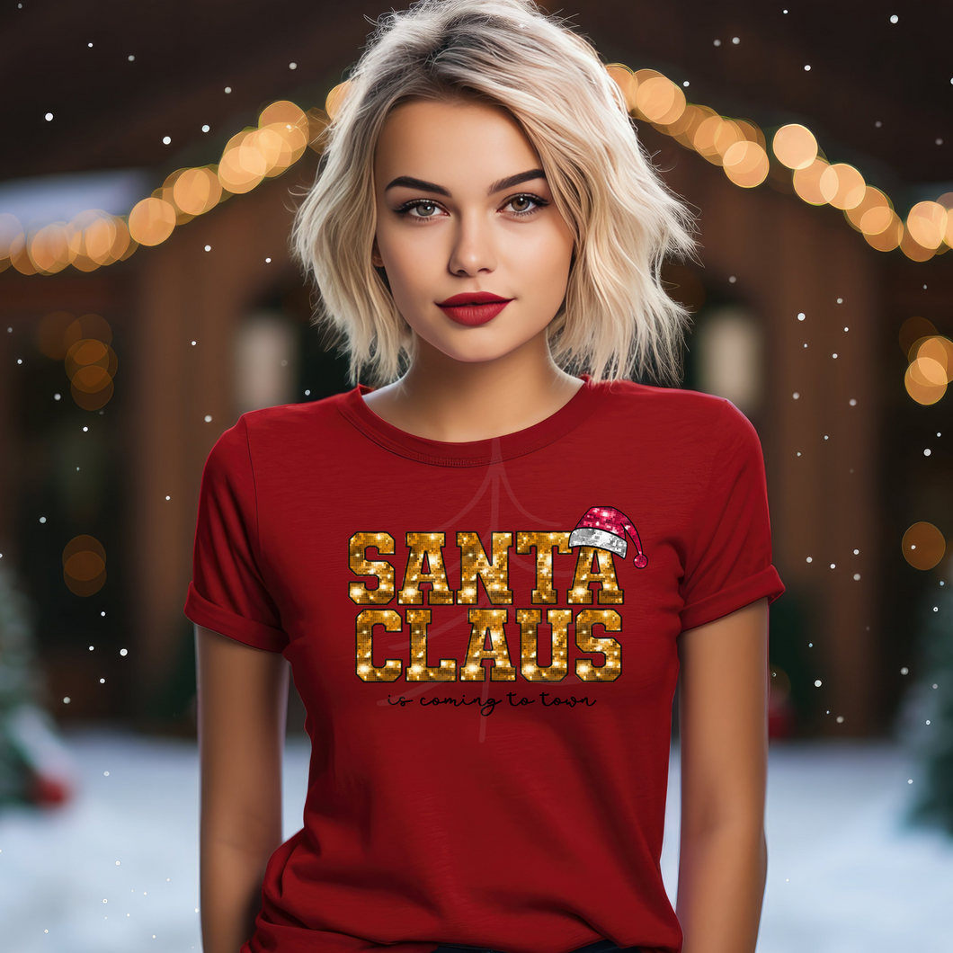 SANTA IS COMING TO TOWN (DTF/SUBLIMATION TRANSFER)