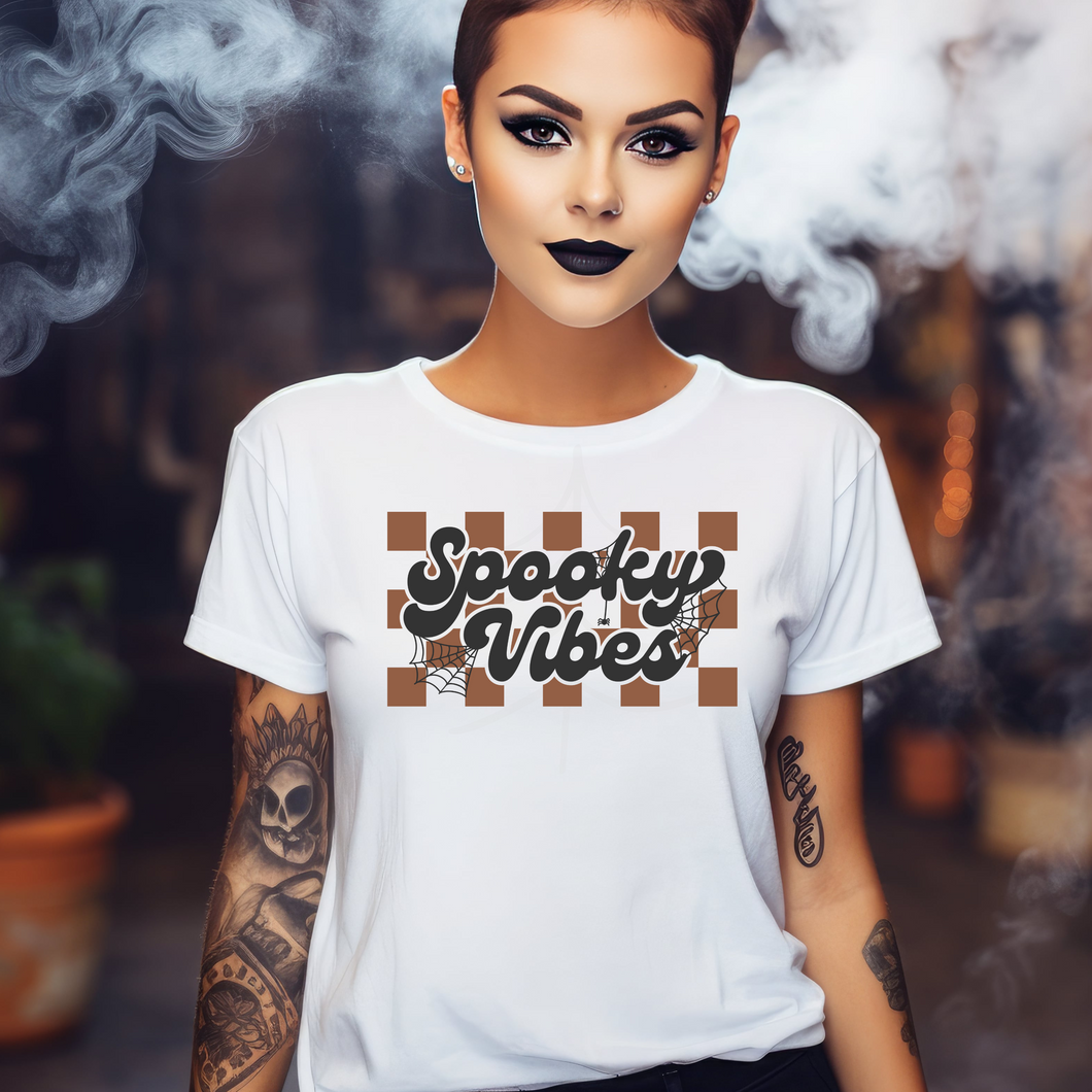 SPOOKY VIBES CHECKERED (DTF/SUBLIMATION TRANSFER)
