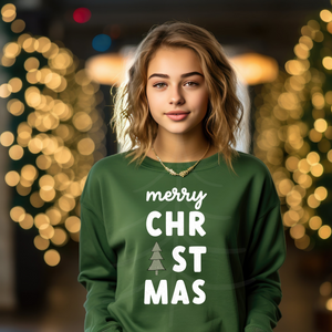 Textured Merry Christmas Tree (DTF/SUBLIMATION TRANSFER)