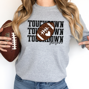TOUCHDOWN FOOTBALL W/HEART (DTF/SUBLIMATION TRANSFER)