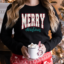 Load image into Gallery viewer, Varsity Merry Christmas (DTF/SUBLIMATION TRANSFER)
