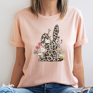 LEOPARD BUNNY WITH FLOWERS (DTF/SUBLIMATION TRANSFER)