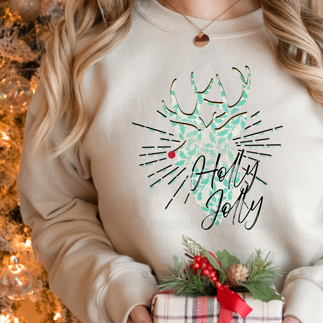 Holly Jolly Reindeer (DTF/SUBLIMATION TRANSFER)