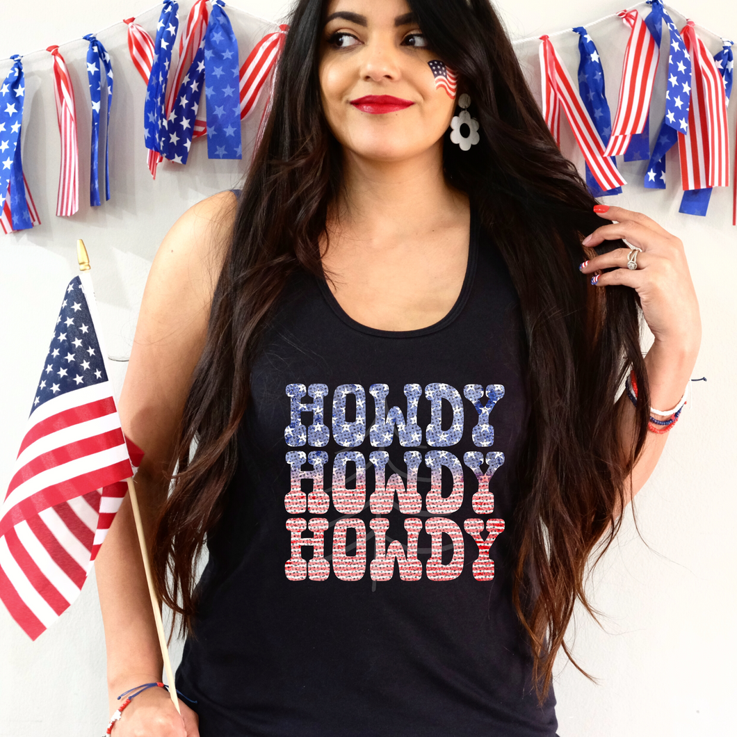 HOWDY STACKED FLAG (DTF/SUBLIMATION TRANSFER)