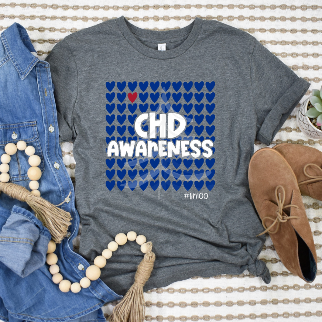 CHD Awareness 1 in 100 White **EXCLUSIVE** (DTF/SUBLIMATION TRANSFER)